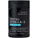 Sports Research ® Total Omega33 Fish Oil 2200mg - Made from Antarctic Krill w / Astaxanthin, Wild Sockeye Salmon & Aljaška Pollock - 960mg EPA & DHA - 120 Softgels