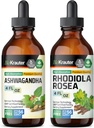 BIO KRAUTER Ashwagandha tinktura 4 Fl. Oz. & Rhodiola Rosea tinktura 4 Fl. Oz.
