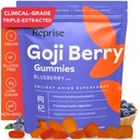 Reprise Goji Berry Superfood Gummies - All- Natural Antioxidant, Digestion, 240 mg Full- Potency, Low- Sugar, Vegan, 45 Borůvkové ochucené gumy