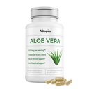 Organic Aloe Vera Kapsle 20% Aloins dodatek - čistý vnitřní Leaf Gel koncentrát - Digestivní, Gut zdraví, kůže, imunitní podpora - 120 Počet - Non- GMO, gluten- Free, Vegan