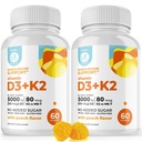 Dr. MORITZ Vitamin D3 Gummies (5000 IU) s K2 - pro dospělé a děti - Vitamin D3 K2 Gummies pro imunitní podporu a zdraví kostí - Vegan, cukr zdarma, gluten zdarma (120 Počet)