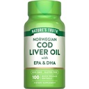Nature 's Truth Norské Cod Játra Oil 124; 100 Softgels OF 124; s EPA & DHA OF 124; Non- GMO & Gluten zdarma dodatek