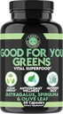Rozzlobené doplňky Dobré pro vás zelené, Vital Green Super Food Směs pro imunitní podporu posilovač Formule, Infused with Spirulina, Astragalus Root, a Olive Leaf Root Extract (1-láhev)
