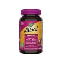 Příroda žije! Prenatal Premium Gummy Multivitamin, vysoce potentní folát, Plant- based DHA, Vegetarián, Jahodová a citronová ochucená, 75 Gummies