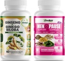 Optimální wellness řešení: Bylinná menopauza podpora a ženšen + Ginkgo Biloba Energy & Brain Focus Booster pro muže a ženy