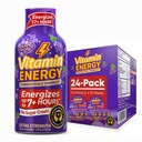 Vitamin Energy Focus + Extra Strength Energy Shot Grape 24 Pack, 260mg přírodní kofein, B-vitaminy, CoQ10, aminokyseliny, Focus, Productivity & Clarity, Nulový cukr, gluten- Free, 1.93 fl oz