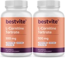 BESTVITE L- karnitin Tartarát 500 mg na tobolku (240 tobolek) (120x2) - No Stearates - Non GMO - gluten bez
