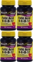 Mason Vitamíny Kyselina listová B-6 & B12 Heart Health Formule 90 Tablety na láhev balení po 4 celkem 360 Tablety