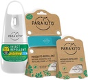 PARAKITO Mosquito, Insect & Bug Spray Bundle - Zahrnuje sprej, Turquoise Wristband & 4 Náhrady zdarma, Citronella esenciální oleje, ideální pro kempování, turistika, Travel Outdoor Activities