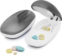 TookMag Pill Cutter Splitter pro malé a malé pilulky, Pill Cutter pro malé nebo velké pilulky, Pill Splitter s nerezové oceli řezání čepel, černá