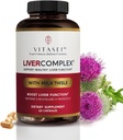 VITASEI Vyčištění jater Detox & Opravy, Komplex jater W / Mléko Thistle Extract, Garcinia, Curcumin C3, Podpora bylinné dietní dodatek, Detox Formul pro ženy a muže, 60 Kapsle