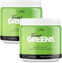 Tonic Green Powder Vitamin Boost Dodatek Oficiální Formule - Přírodní zelená Směs Energy Dodatek Extra Strength - BCAA L-glutamin Vitamin B6, Revoluční energie Fix Řešení Recenze (2 Pack)