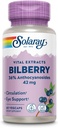 SOLARAY Bilberry Berry Extract 42 mg, Eye Health & Circulation Support, with 36% Anthocyanosids, Vegan, 60 VegCaps