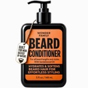 Beard Conditioner for men - Leave In Conditioner & Softtener with Biotin Aloe Vera & Collagen - Moisturization Cream for Coasse Suché vlasy - Beard and Skin Conditioner - Sandalwood Scent Care for Black Men