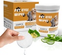 Senlong Eyes Wipes for Dogs - Jemně odstraňte slznou skvrnu - pes čistič očí, Oční debuty, Vypouštění, Mucus Secretions - psí oční ubrousky odstraňovač skvrn - pes & kočka oční ubrousky - 220ks, bílá