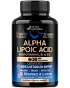 Alpha Lipoic Acid 600mg - ALA doplněk Antioxidant pro Nerve, Energy & Metabolismus Podpora - Extra síla s Benfotiamin, B1 & B12 - Laboratorní testování, Non- GMO & Vegan - 120 Kapsle, 2 Měsíční dodávka
