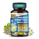 VEGATOT Organic Cortisol Wellness Complex 15- in-1 Formule s hořčíkem Ashwagandha St. John 's Wort Valerian Rhoddiola Rosea Passionflower Heřmánek