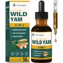 Wild Yam Root Extract Drops, Dámský dodatek s Fenugreek & Motherwort Herb pro Menopause Relief & PMS Podpora. Fenogreco y ņame Salvá para la Menopausia.