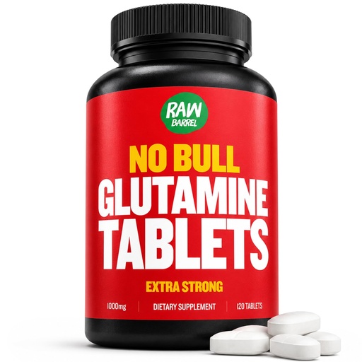 "No Bull" L-glutamin tablety, čistý L glutamin pilulky, non GMO, L glutamin dodatek, přirozeně vegan, Vegetarian Friendly a gluten zdarma, 1000mg