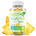 CoQ10 Gummies, Coenzym Q10 dodatek 200 mg, vysoká absorpce CoQ10 dodatek pro buněčnou energii a imunitní zdraví, vegan, gluten zdarma, ananasový flavor, 60 Počet