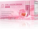 Kolagenový nápoj 6000mg Marine Collagen Peptides, Tekuté kolagenové panáky pro ženy s kyselinou hyaluronovou, vitamín C, Kolagenové doplňky Podpora kůže, Vlasy a hřebík, 0.85 Fl.Oz x30 Lahve, Apple Flavor