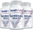 Research Ověřené Adrenal Support - 180 Kapsle - Podpora Adrenal Gland Function, Boost Energy, Balance Cortisol - Houby, B Vitamíny, Bioflavonoidy, BioPerine