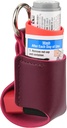 Beautyfiler Astma Inhaler Holder, Odolný Mikrovlákno Kožené Cestování Handy Inhaler Keychain Holder pro děti a dospělé, Inhaler Není součástí balení (červená)