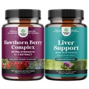 Natures Kraft Bundle of Extra Strength Hawthorn Berry Kapsle - Příplatek na zdraví srdce a vyčištění jater Detox & Opravy Formule - Bylinný doplněk pro podporu jater
