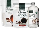 Natural Force Organic Clean Coffee + Collagen Peptides + Organic MCT Oil Bundle - Toxin Free Coffee, Grass Fed Collagen, & MCTs - Non- GMO, Keto, & Paleo - 12 Oz, 11.7 Oz, 32 Oz