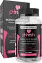 pHresh Acid Suppositors for Women, Suppositors for Odor Use, Natural Feminin Care Supports Vaginální zdraví a podporuje zdravé pH Balance - Made in USA