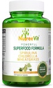 NutreeVit Pure 100% Organic Spirulina + Chlorella + Wheatgrass - Výkonné Superfood - Veggie Kapsle 124; 500mg