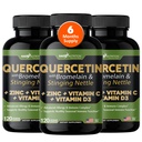 Gade Nutrition Quercetin s vitaminem C, zinkem a žihadlem - Nettle Quercetin - Quercetin 500 mg - Quercetin s bromelainem - zink Quercetin + vitamin D3-360 Veggie Caps - 6 měsíců