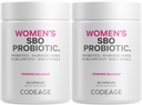 Kodeige Ženské Probiotika Dodatek - 50 Miliardy CFU - SBO Probiotika & Prebiotika - Brusinky - Ženské zdraví - Fermentované Botanické směsi, Celý doplněk stravy - Vegan, Non- GMO - 2 Pack