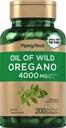 Piping Rock Oregano Oil Softgel Kapsle 4000mg 6000mg 124; 200 pilulky 124; Bylinný extrakt dodatek 124; Wild Sklizeň 124; Non- GMO, gluten zdarma