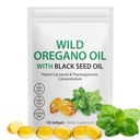 Olej oregano s černým semenným olejem, 6000mg Oregano Oil Kapsle Organic, Oregano Supplement Kapsle, Přírodní antioxidanty, Non- GMO, Lepek zdarma, 120 Softgels