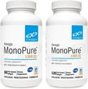 XYMOGEN Omega MonoPure 1300EC Bundle - 60 Softgels + 120 Softgels - Rybí olej s 3X větší absorpcí - DHA EPA Omega 3 dodatek pro srdeční zdraví + kognitivní podpora