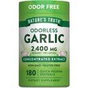 Nature 's Truth Odorless Česnek Softgels CARL 124; 2400mg CARL 124; 180 Count CARL 124; Non-GMO & Gluten zdarma dodatek