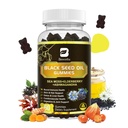 Black Seed Oil & Sea Moss Gummies 124; Irish Sea Moss Gummy s Ashwagandha, Black Seed Oil, Elderberry, Turmeric, Vitamin D3, C, Zinek - Podpora imunity, Joints, Digestion, růst vlasů - 60
