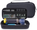 Hard Travel Case pro Asthma Inhaler, Spacer pro děti a dospělé, Masky, Držák inhalátoru Přenosný taška skladovací organizátor s Mesh Pocket for Medicine, Alergie Meds, Ventolin Inhaler (POUZE)