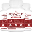 Astaxanthin a Lycopen 70mg, dodatek Astaxanthinu s fosfatidylcholinem, Luteinem a Zeaxanthinem, dodatek k účinným antioxidantům (180 Kapsle)