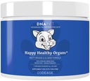 Happy Health Organs & Glands dodatek pro kočky, Freeze- Sušené syrové hovězí játra Tráva-Fed Bone Marrow srdce ledviny Pancreas, Bovine Thymus Železo Multi Organ Powder, Joints Cat Vitamins 1.48 oz