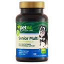 Petnc Natural Care Senior Multi Chewables (60 Počet), Denní pes Multivitamin & Multiminerální podpora, Zahrnuje zinek, hořčík, železo & Více, Podporuje celkové zdraví, Pro dospělé psy, Jaterní Flavor
