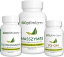 BiOptimalizátory Kompletní Gut Health Bundle - Digestive Enzymy s Probiotika a Prebiotika - Nadýmání Relief a Digestive Balance - P3-OM, Gluten Guardian, Masszymes (270 Kapsle)