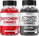 Tart Cherry (90 Gummies) Acid Level Support Výkonný Antioxidant s Celery Seed a Activated Charcoal (60 Gummies) Zdravé Detox & Cleanse - Vyrobeno z organických Coconut Shells - USA Made