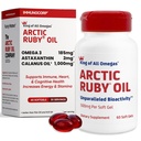 Arctic Ruby Oil 1000mg - Omega 3 doplněk pro ženy a muže s EPA, DHA & Astaxanthin 2mg - Ryba & Krill Oil Alternative - 60 Softgels (1 balení)