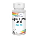 SOLARAY Alpha Kyselina lipoová 250 mg - 60 VegCaps - Zdravá antioxidační aktivita a energetická podpora - Non- GMO & Vegan