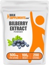 Bulksupplements.com Bilberry Extract Powder - Bilberry Extract Supplement, Bylinný dodatek - Vegan & Glulten Free, 500mg na Serving, 100g (3.5 oz) (balení po 1)