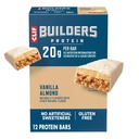 CLIF BUILDERS Protein Bars - Vanilla Almond Flavor - 20g Plant Based Protein - Gluten Free - Non- GMO - Low Glycemic - No umělé sladkosti - 2.4 oz. (12 Pack)