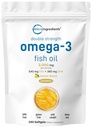 Mikro přísady Omega 3 Rybí olej doplňky 3,000mg per Serving, 240 Softgels CU124; Lemon ochucený - Burless CU124; EPA 540mg + DHA 360mg CU124; Deep Sea Fish