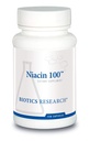 Biotika Výzkum Niacin 100, 100 Milligram Niacin, Vitamin B3, Cholesterol, HDL, LDL, Triglycerid, LP, Kardiovaskulární zdraví, 150 Kapsle